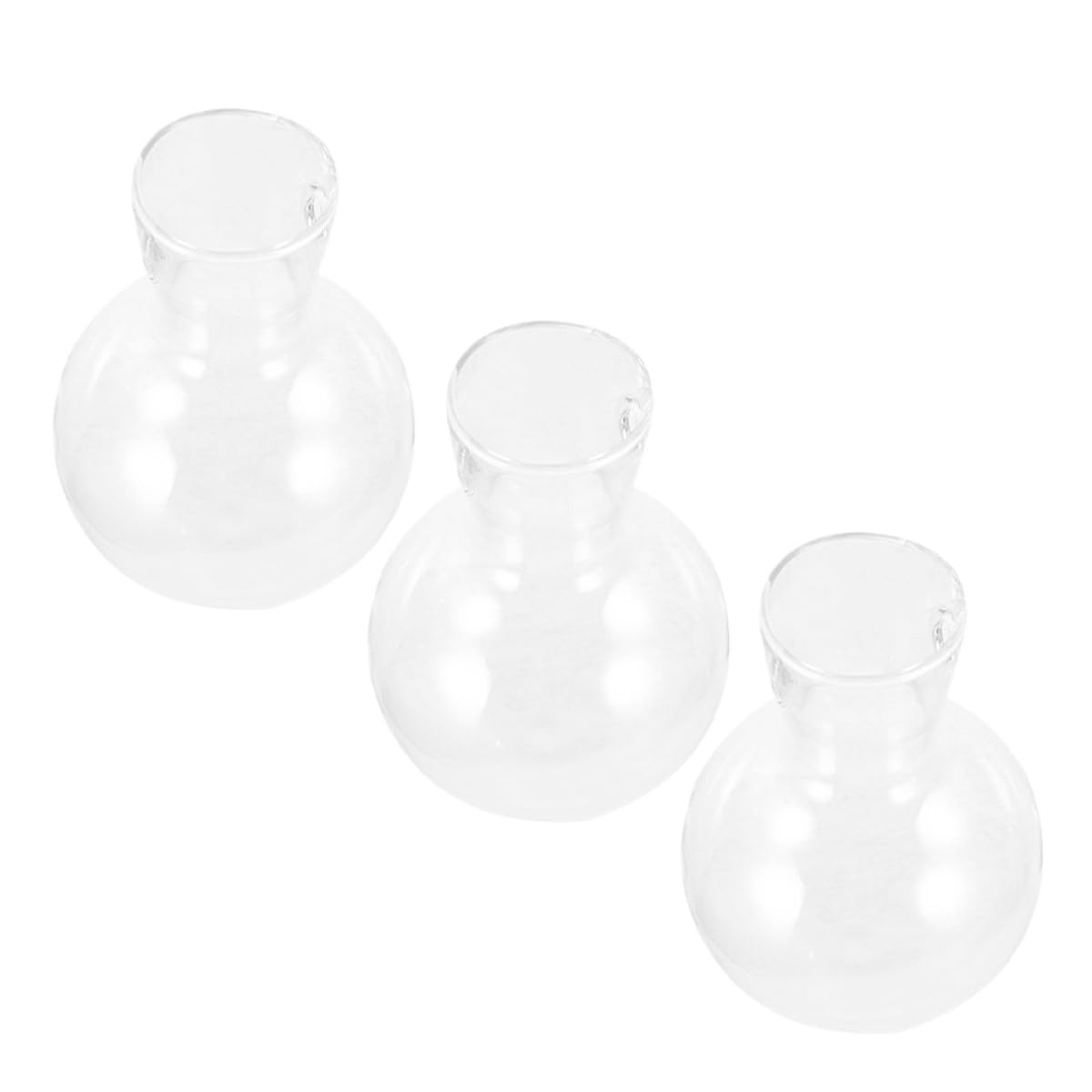 TOVINANNA 3pcs High Borosilicate Glass Propagation Planter Bulb Vases with Wooden Stand, Hydroponic Plant Terrarium Glass Vase Set for Indoor Desktop Decoration