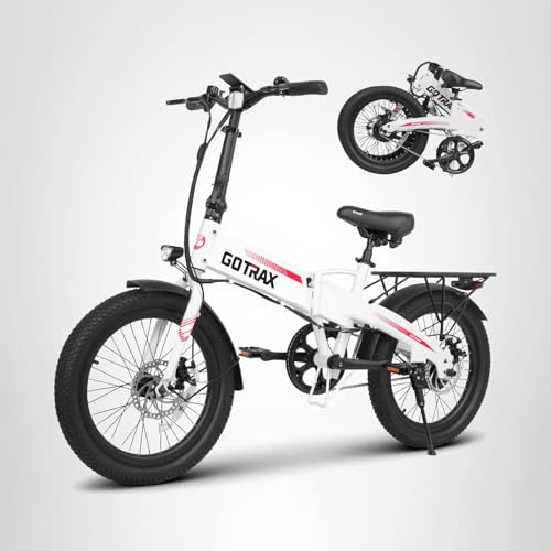 Gotrax R1 20" Folding Electric Bike with 40 Miles (Pedal-assist1) by 48V Battery, 20Mph Power by 350W, Weighs Only 45lbs, LCD Display & 5 Pedal-Assist Levels, Suitable for Leisure Riding&Commuting WHI