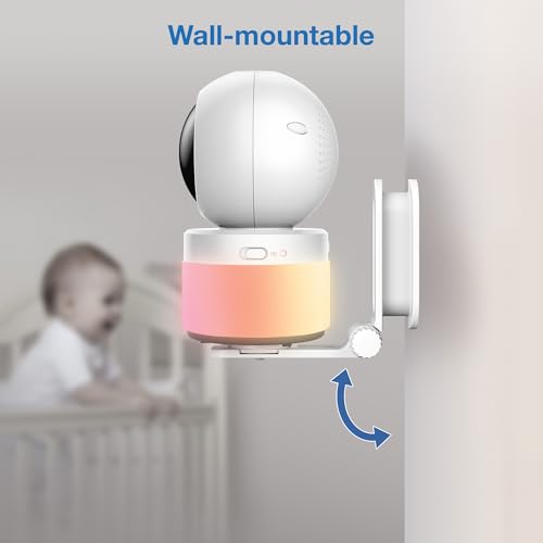 VTech Video Baby Monitor with Camera and Audio, 5" HD LCD Screen, Pan-Tilt-Zoom, 2-Way Talk, VOX Mode, Night Lights, Lullabies, Soothing Sounds, Temperature sensor, Long Range, No WiFi: VM5263 (White)