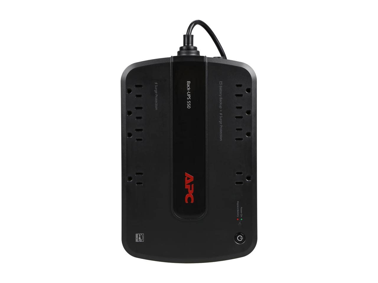 APC Back-UPS 550VA / 330W Battery Backup & Surge Protector, 8 Outlets, RJ45 Ethernet Protection, BE550G Uninterruptible Power Supply for Computers, Wireless Routers, and Home Office Electronics