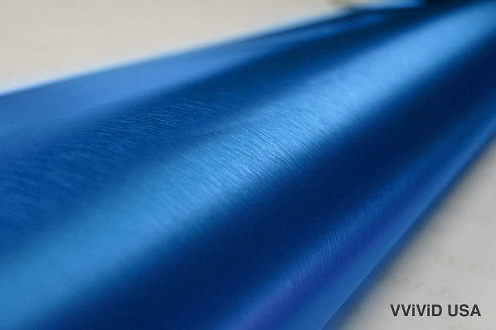 Metallic Blue Brushed Metal Vinyl Wrap Roll with VViViD XPO Air Release Technology (50ft x 5ft (Full Car Wrap Roll))