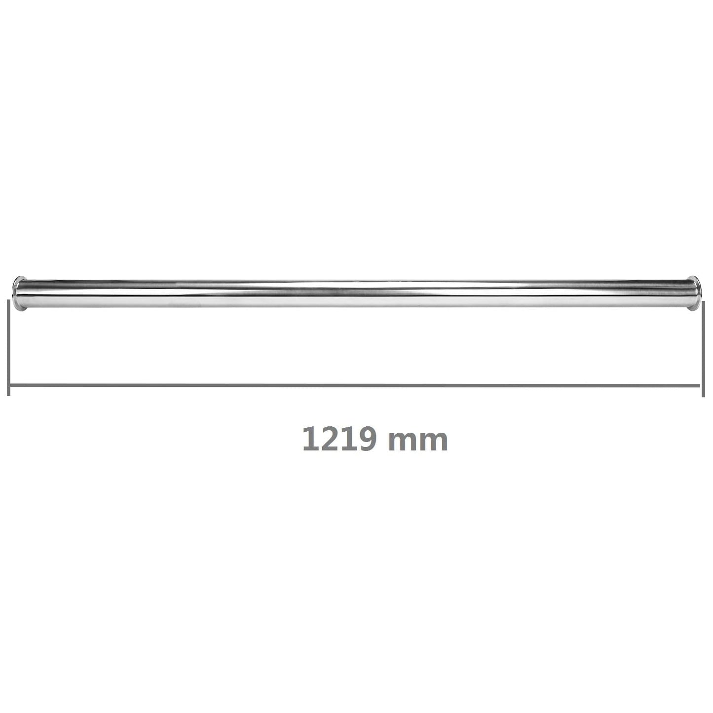 DERNORD Sanitary Spool Tube with Clamp Ends,Stainless Steel 304 Seamless Round Tubing with 2 inch Tri Clamp 64MM Ferrule Flange (Tube Length: 48 Inch / 1219MM)