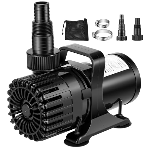 VIVOHOME Bio Pressure Pond Filter with 13W Light, Flow 2380GPH for Koi Ponds up to 800 Gallons with VIVOHOME 120W 2700GPH Submersible Water Pump with 180° Adjustable Water Outlet, 15.1ft High Lift