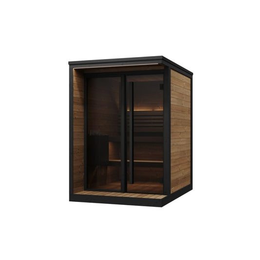 saunalife GL4 Outdoor Sauna Kit, Garden Luxury-Series Outdoor DIY Sauna Kit, Thermo-Spruce, up to 4 Persons Bundles (Sauna Heater and Sauna Stones Included) (Harvia Cilindro PC60E - Xenio WiFi)