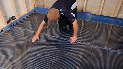QuietWarmth Float QWARM1.5X10F240 Radiant Floor Heating Mat for below Laminate, Wood, Luxury Vinyl Floating Flooring- Cuttable Mat Size 1.5’x10' 240 Volt (Covers 15sf)