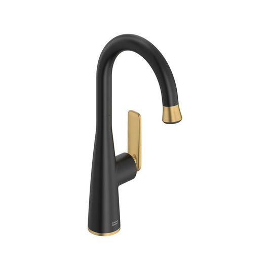 American Standard 1048274240 Aspirations Pull-Down Bar Sink Faucet, 1.8 GPM, Matte Black/Brushed Gold