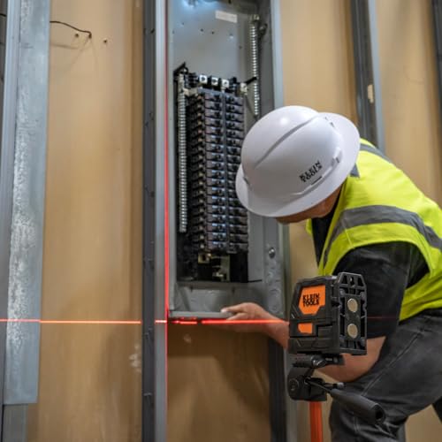Klein Tools 93LCLS Self-Leveling Class II (≤ 1mW) Laser Level with Bright Red Cross Lines and Plumb Spot, Magnetic and Ceiling Clamp Mounting
