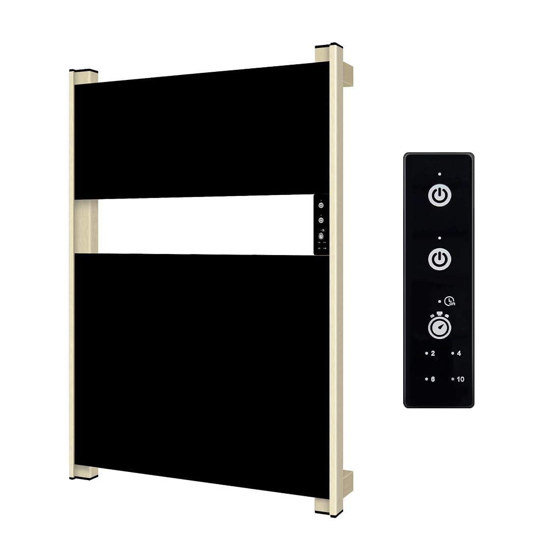 Evokor Heated Towel Rack for Bathroom, Towel Warmer with Timer Wall Mounted, Electric Towel Warmers, Bath Towel Heater with Black Tempered Safty Glass, Graphene, Towel Drying Rack- 26.8 x18 inch