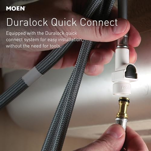Moen Nolia Matte Black One-Handle Pre-Rinse Spring Kitchen Faucet with Pull Down Sprayer, Single Hole Kitchen Sink Faucet with Soap Dispenser, 87886BL