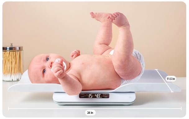 Greater Goods Digital Baby Scale with Tray – Accurate Infant & Toddler Weighing, Hold Function Helps with Baby Movement
