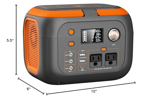 SinKeu 300W Portable Power Station, 260Wh/70400mAh Outdoor Solar Generator, Mobile Lithium Battery Pack, 110V Outlet Solar Power Banks, Camping Power Supply for Laptop, Hurricane Supplies