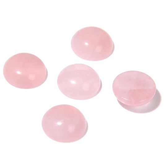 20pcs 12mm Natural Stone No Hole Rose Quartz Semicircle Smooth Cabochons Beads Healing Chakra Crystal Stone Bead for Jewelry Making Rings Earrings Necklace Bracelet DIY Crafts