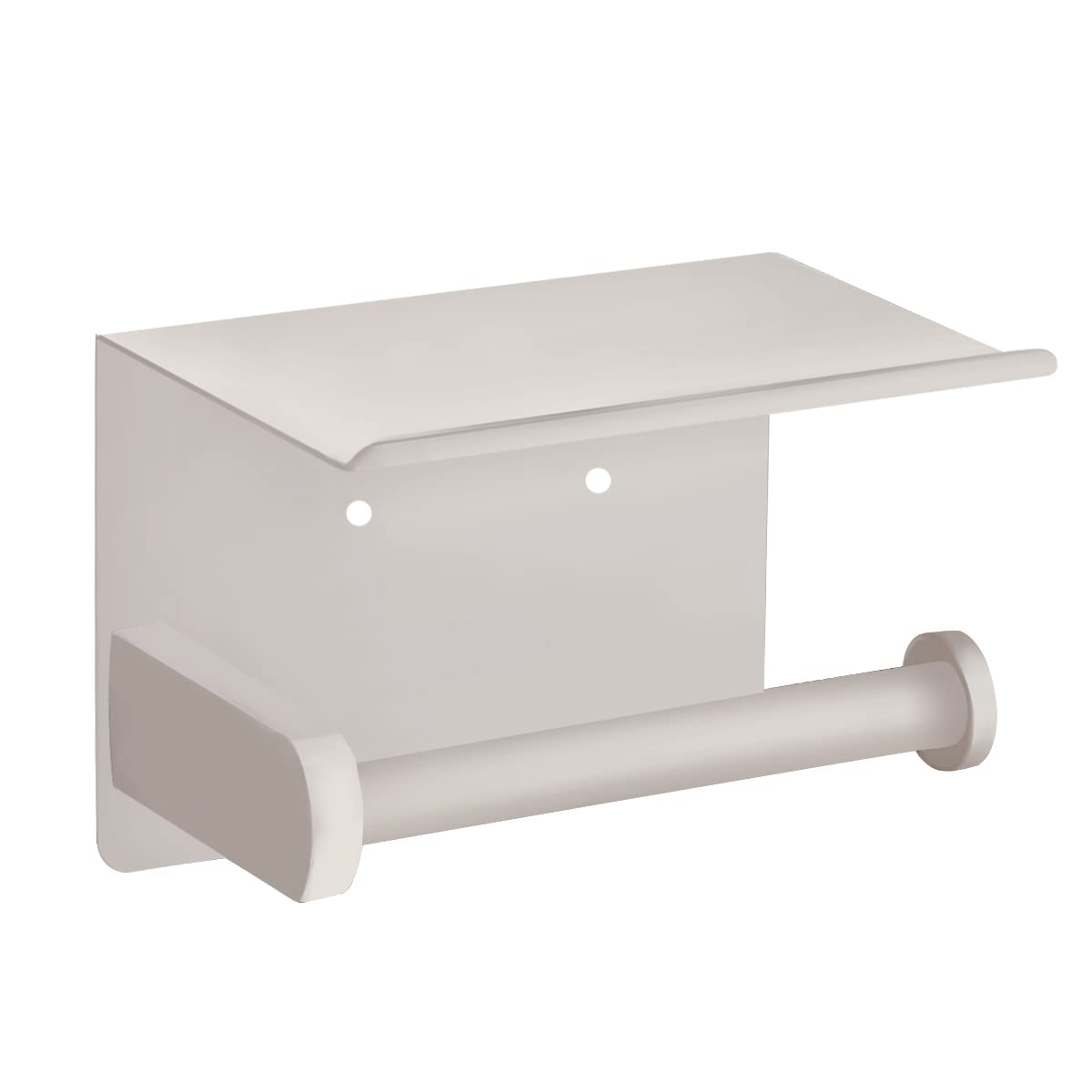 VAEHOLD Self Adhesive Toilet Paper Holder with Phone Shelf Stainless Steel Wall Mounted Toilet Paper Roll Holder - Rustproof and Bathroom Washroom Tissue Roll Holder with Storage Shelf - Gold