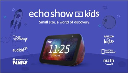 Amazon Echo Show 5 Kids, Designed for kids, with parental controls, Includes 1 year of Amazon Kids+, Galaxy