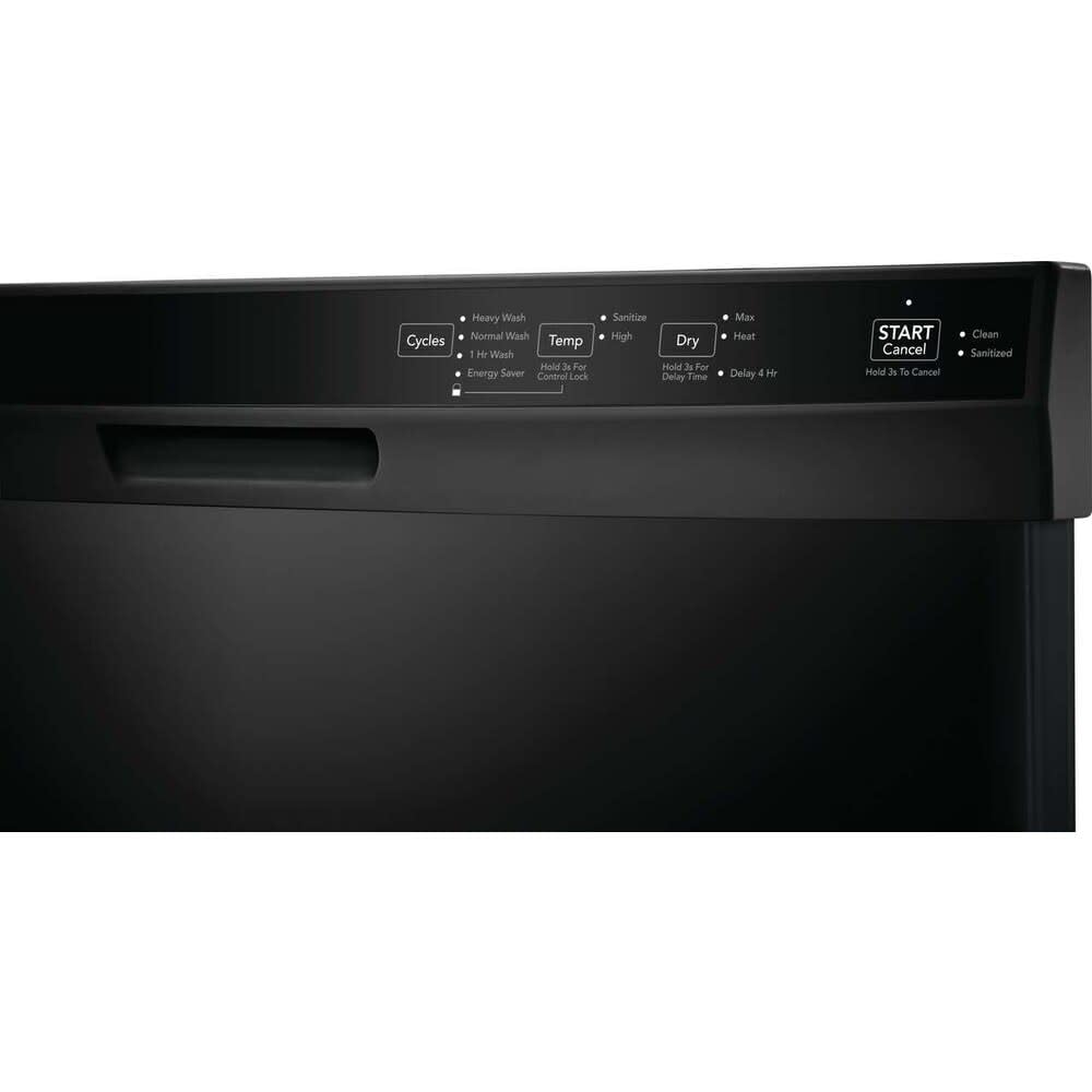 Frigidaire 24 in Front Control Built-in Tall Tub Dishwasher in Stainless Steel with 4-Cycles and DishSense Sensor Technology