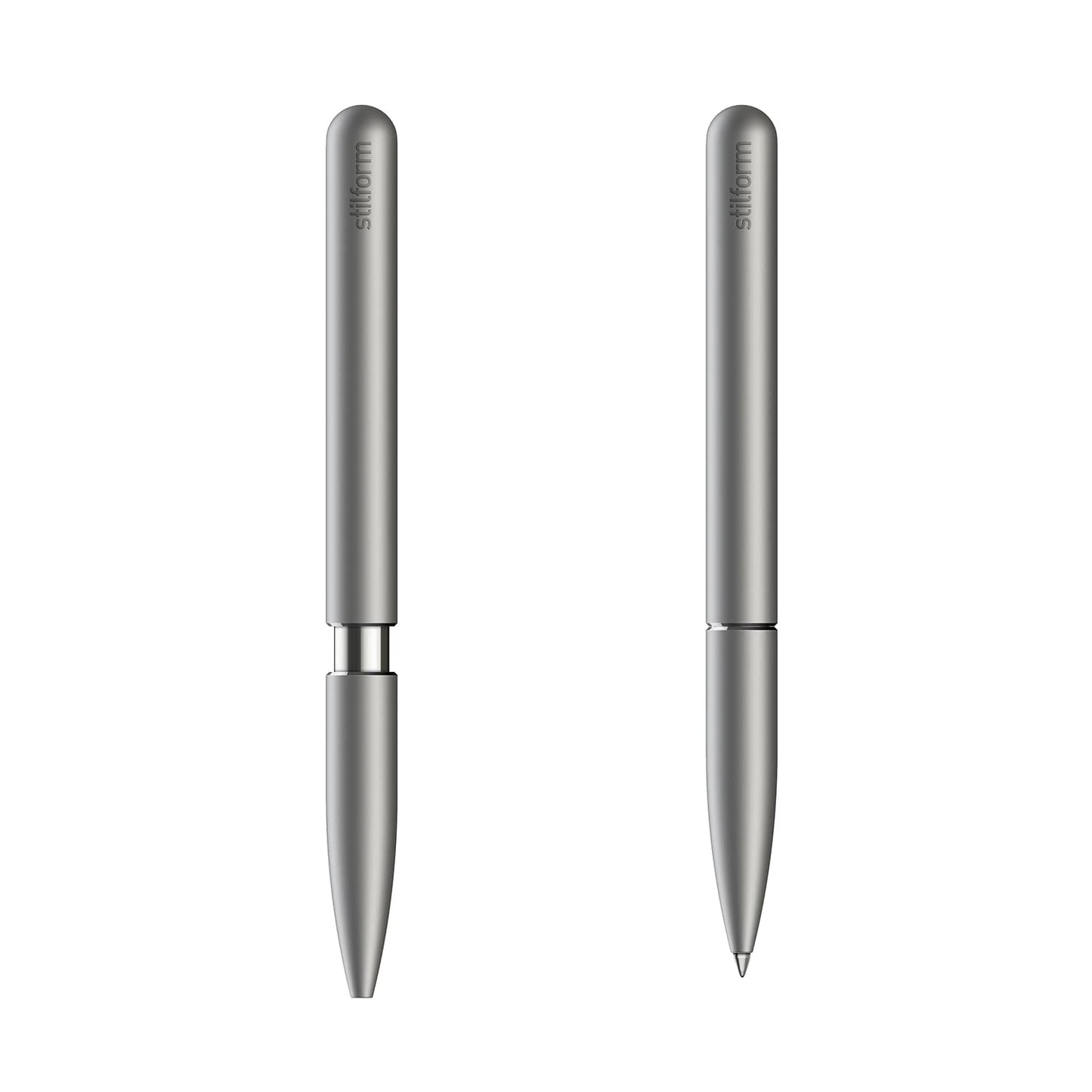 stilform 200035 Ballpoint Pen - Patented Sliding Cap with Magnetic Mechanism - Titanium DLC