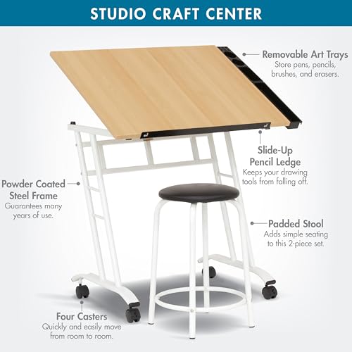 Studio Designs 13240 Craft Center, White/Maple,34" W x 23.5" D x 37.5" H