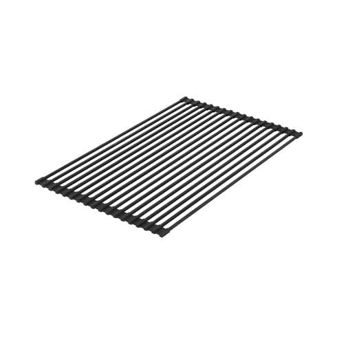 Restaurantware 20.47 x 12.99 Inches Stainless Steel Drying Rack - 12 Count - Clean Tek Professional Dish Drainer, Roll-Up, Non-Slip - Space-Saving Over-The-Sink Rack - Silicone Coated Black