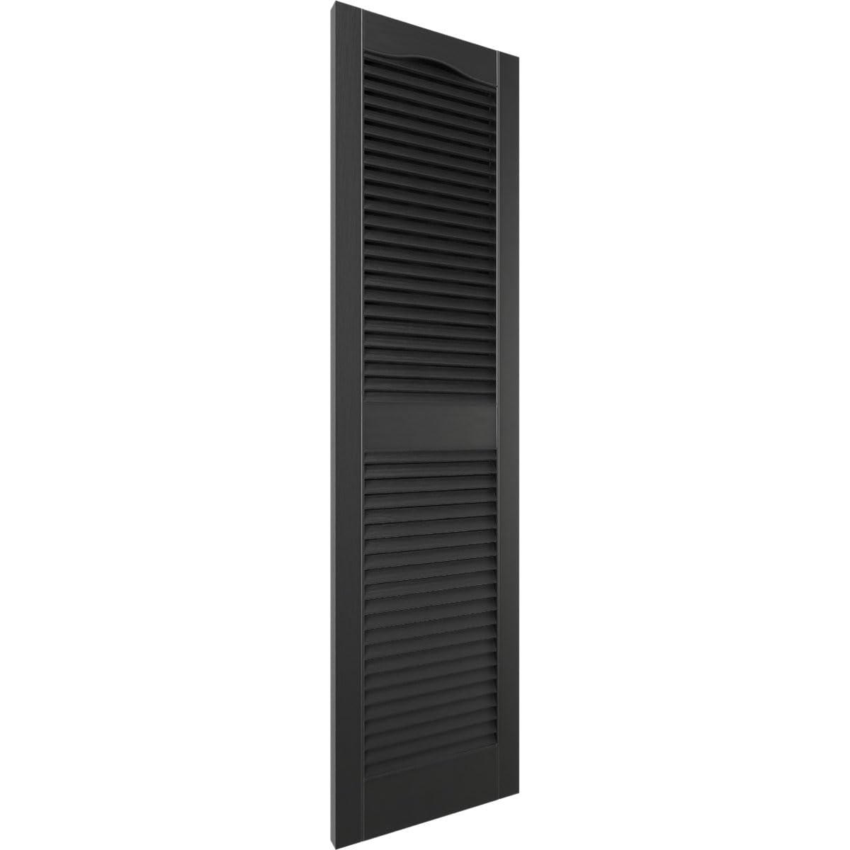 Ekena Millwork Lifetime Vinyl LL1S14X06400BL Standard Cathedral Top Center Mullion, Open Louver Vinyl Shutters, w/Installation Shutter-Lok's & Matching Screws (Per Pair), 14 1/2"W x 64"H, Black