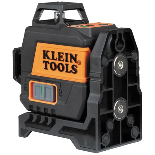 Klein Tools 93CPLG Compact Self-Leveling Laser Level, Bright Green Cross Line 360-Degree Laser Planes, Class 2 ≤ 1mW, Rechargeable, Magnetic Mount