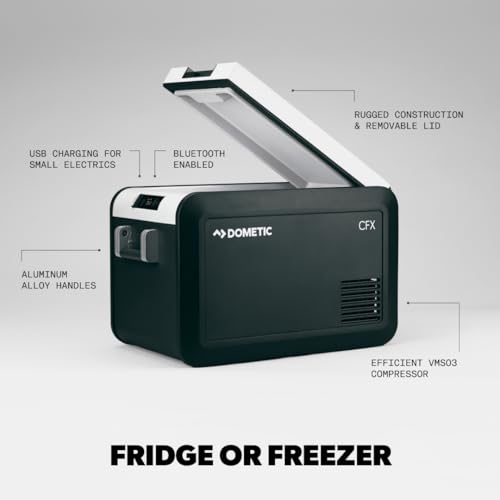 Dometic CFX3 35 Portable Refrigerator and Freezer - 36L - Powered by AC/DC or Solar Portable Refrigerator, Smokey Gray
