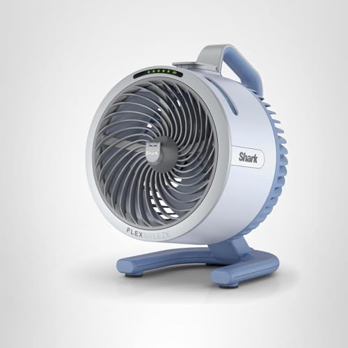 Shark FlexBreeze HydroGo Fan—Ultra-powerful portable fan with indoor + outdoor mist. Corded & cordless, 5 speeds, evaporative misting, Glacier. FA052BL
