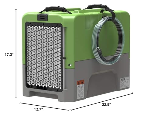 ALORAIR 180PPD LGR Commercial Dehumidifier with Pump for Basement Warehouse & Job Sites, Large Space Crawl Space Dehumidifier for Efficient Water Damage Restoration,5 Years Limited Warranty, Green