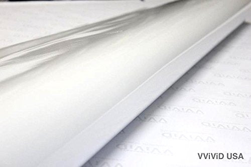 VViViD White High Gloss Realistic Paint-Like Microfinish Vinyl Wrap Roll XPO Air Release Technology (25ft x 5ft)