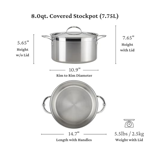 Hestan - ProBond Collection - Professional Clad Stainless Steel 10-Piece Ultimate Cookware Set, Induction Cooktop Compatible