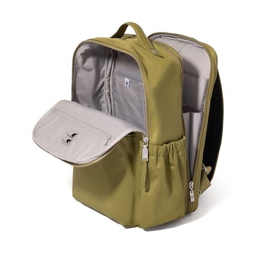 Baggallini Tribeca Expandable Laptop Backpack - 15"x11" Lightweight RFID Computer Bag for Work & Travel with Luggage Sleeve