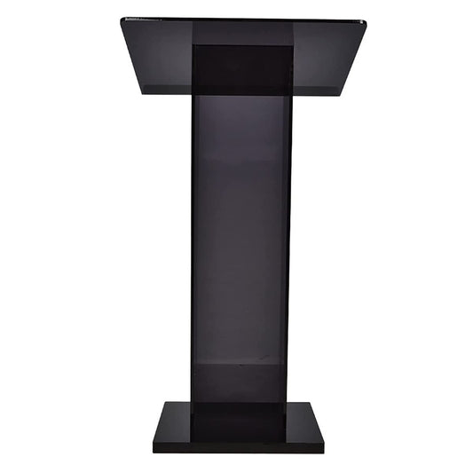 ZEELYDE Lectern Podium Stand,Media Podium Table Black Transparent Podium for, Church, Award Ceremony, Party Stage