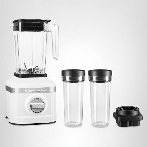 KitchenAid K150 3 Speed Ice Crushing Blender with 2 Personal Blender Jars - KSB1332Y - White