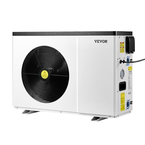 VEVOR Pool Heat Pump, 22250 BTU Electric Heater for Above Ground and In Ground Pools up to 3,171-6,605 Gallons, Energy Efficient Heating and Cooling, Low Noise, 120V/60Hz