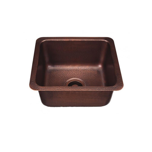 Thompson Traders – Rivera Dual Mount Bar Sink, 17 x 15 in, Hammered Antique Copper