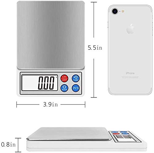 Digital Kitchen Pocket Scale Elegant Slim Design for Easy Storage Electronic Cooking Scale for Home/Kitchen 600G/0.01G Tare and Pcs Function