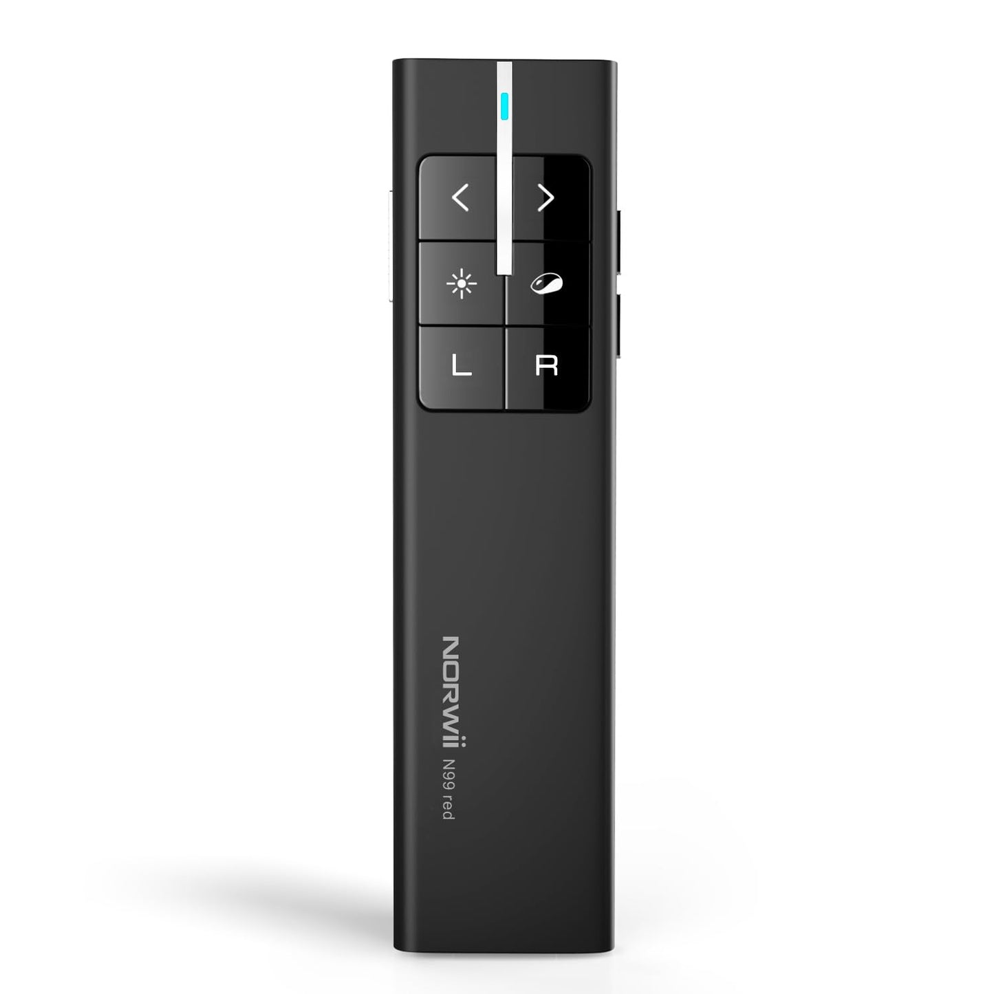 Norwii N99 Air Mouse Presentation Clicker with Pointer, Rechargeable Clicker for PowerPoint presentations, PowerPoint Clicker, Presentation Remote, Wireless Presenter, Handle Mouse - Black
