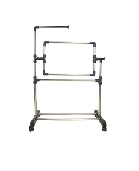 Stainless Steel Adjustable Height Embroidery Stand Cross Stitch Frame,360 Degrees Rotatable Wooden Floor Tabletop Tapestry Frame Craft Stand,Standing Lap Table for A