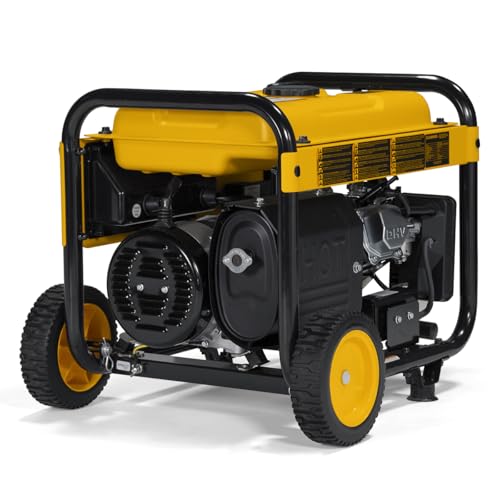 DeWalt 5,000 Starting Watt Portable Gas Generator, 223cc Engine, Idle Control Technology, CO Protect Carbon Monoxide Detection, Never-Flat Wheels, Heavy Duty Steel Frame, Emergency Jobsite Power