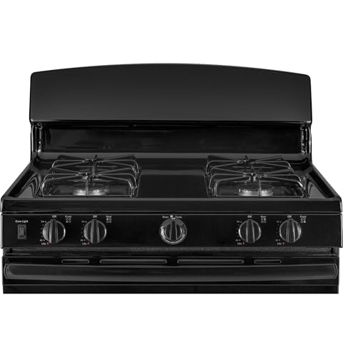 GE 30-Inch Freestanding Gas Range with 4 Sealed Burners, Standard Clean Oven, Black