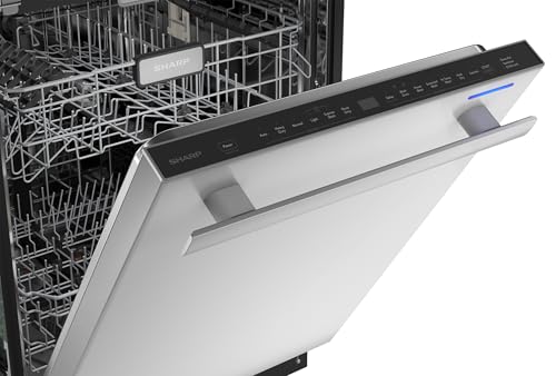 Sharp SDW6736MS 24-inch Stainless Steel Dishwasher, Third Rack, Library Quiet 47 dB, Power Wash Sprayer
