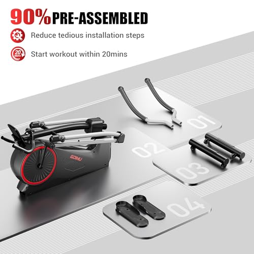 GOIMU Elliptical Machine, Elliptical Exercise Machine for Home with Hyper-Quiet Magnetic Driving System, Elliptical Trainer with 15.5IN Stride, 350LBS Loading Capacity