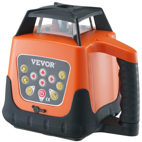 VEVOR Rotary Laser Level 1650ft,360 Degree Self Leveling Red Cross Line Laser,5 Rotation Speeds&4 Scanning Angles Adjustment,IP66 Waterproof Remote Control Manual Self-leveling Mode,Battery Included