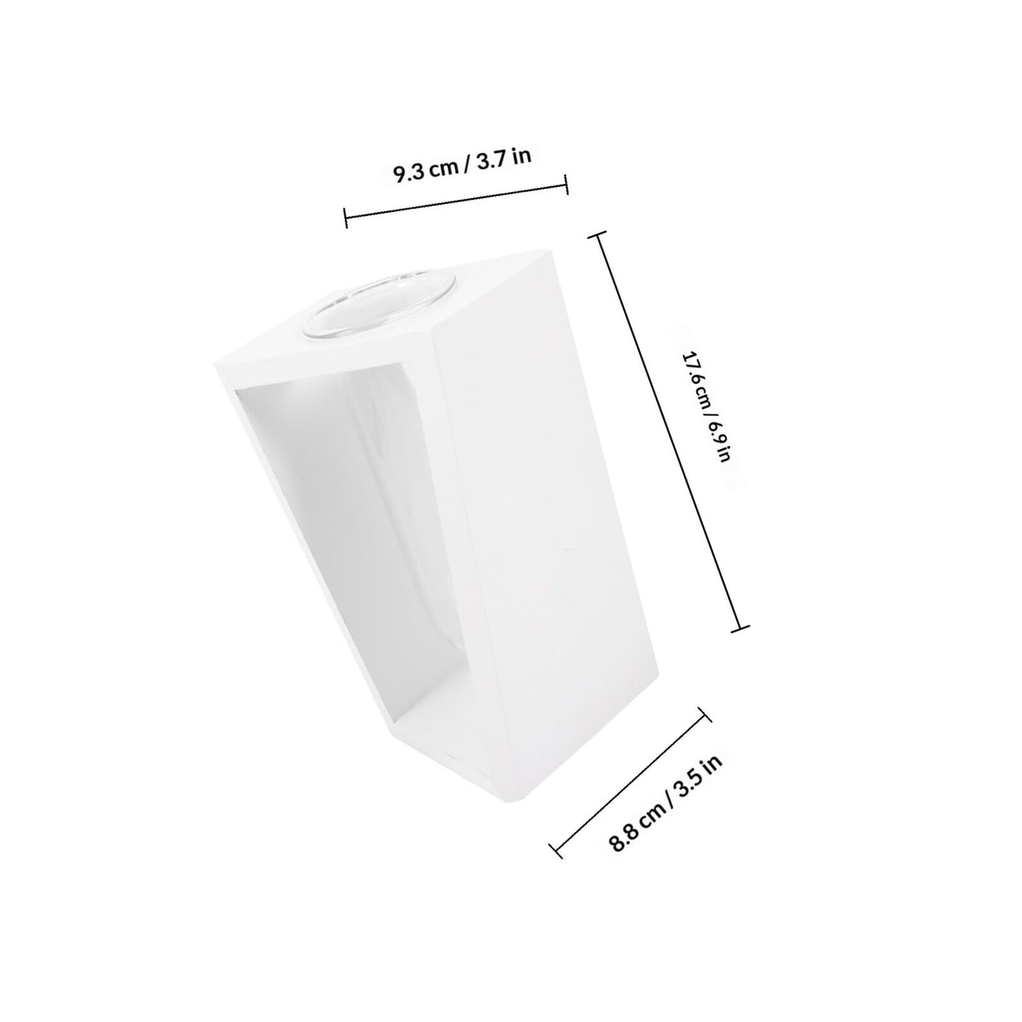 GOOHOCHY Wooden Frame Test Tube Glass Vase Hydroponic Propagation Planter for Indoor Plants Small Glass Terrarium Decor White Stand for Home Office