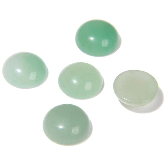 20pcs 12mm Natural Stone No Hole Green Aventurine Semicircle Smooth Cabochons Beads Healing Chakra Crystal Stone Bead for Jewelry Making Rings Earrings Necklace Bracelet DIY Crafts