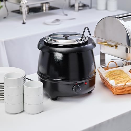 Winco Electric Soup Warmer, 10.5-Quart,Black