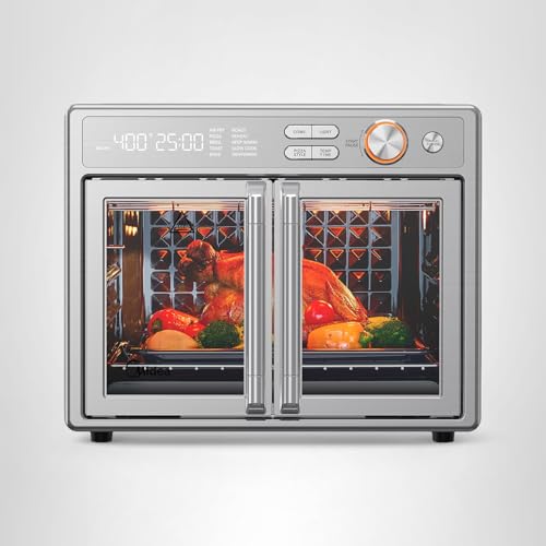 Midea Flexify Pro 10+4 Toaster Oven Air Fryer Combo, Graphene Juicy-Lock Cooking, French Door Countertop Oven, 450°F Flash Air Fry, 26.4 QT Stainless Steel