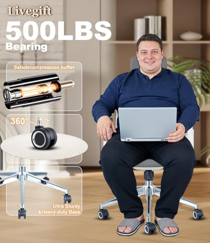 Livegift Ergonomic Gaming Chair with Dual Backrest Office Chair for Back Support, 500LB Heavy Duty Computer Desk Chair, Adjustable Lumbar Support,Home Office Chair for Gamers and Programmers