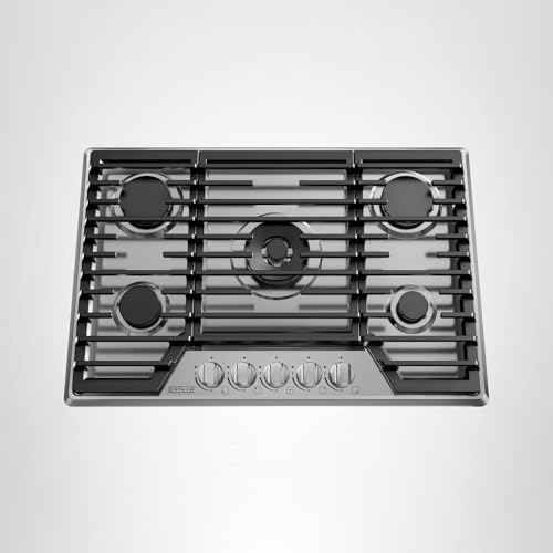 Empava 30-Inch Gas Stove Cooktop - with 5 Italy SABAF Sealed Burner NG/LPG Convertible in Stainless Steel