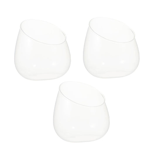 Cabilock 3pcs Glass Slant Cut Micro Landscape Bottles, Ecological Glass Terrarium Jars for Succulent Plant Display, Desktop Home Décor Vases