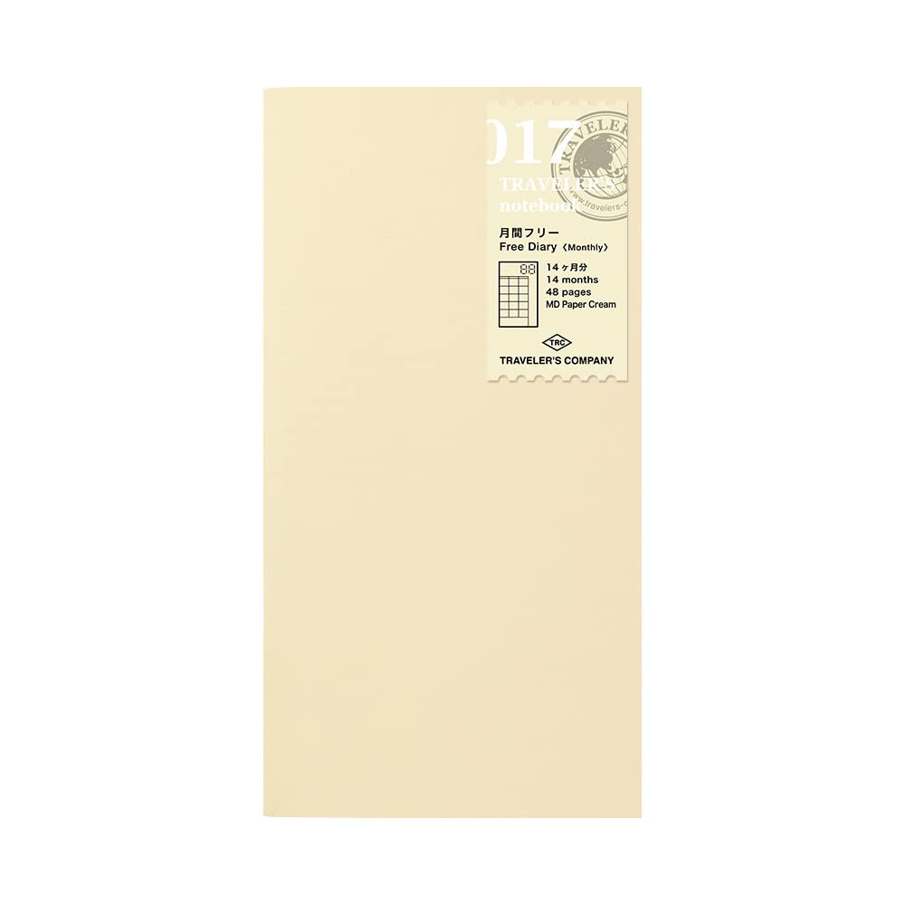 1 X Midori Traveler's Notebook (Refill 017) Monthly Diary